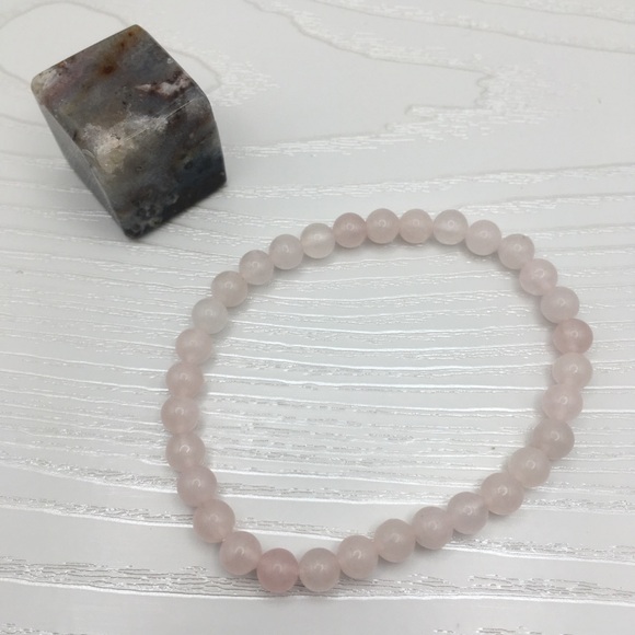HANDCRAFTED Rose Quartz Stretch Bracelet - Picture 1 of 1